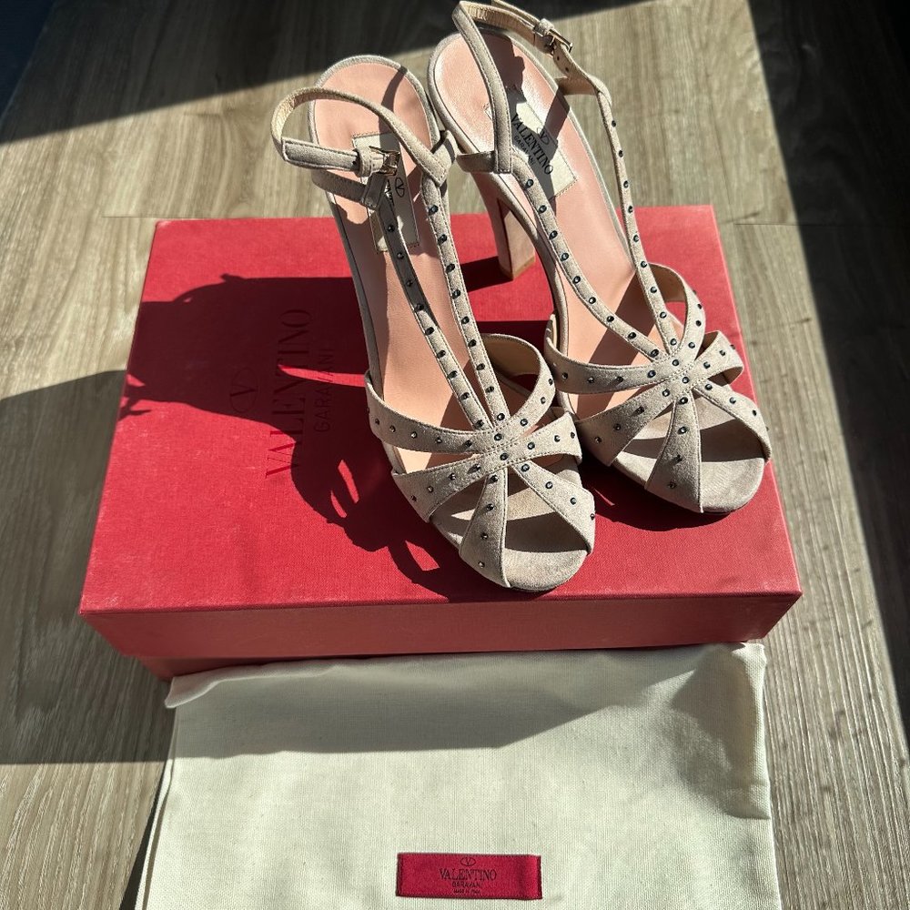 Valentino gem suede heels sandals - Picture 2 of 5